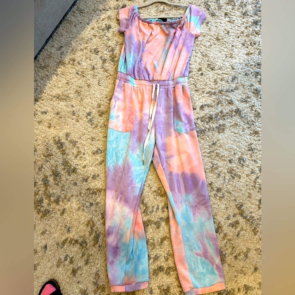 Vici Tie Dye Jumpsuit Cotton Multicolor Size Large